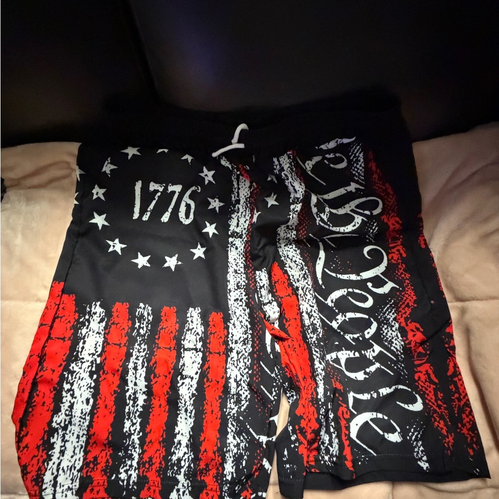 Patriotic Black and Red Men's Shorts